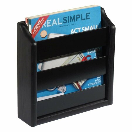 VERTEX Oak Magazine Rack, Wall Mount or Tabletop - Black VE3939493